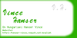 vince hanser business card